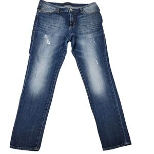 Rock & Republic Womens Size‎ 16 Skinny Jeans Medium Wash Distressed Stretch